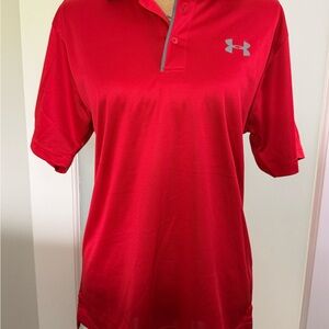 NWOT Under Armour Unisex Golf Tournament Polo Shirt RED Size Medium